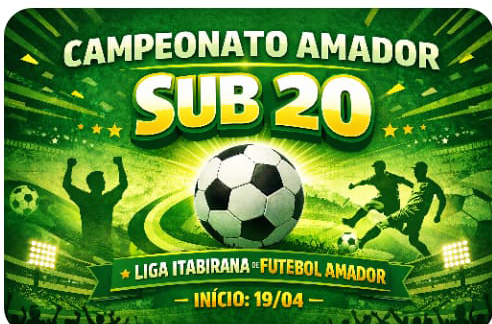 Começa neste dominho(19) campeonato master e Sub 20 de Itabira